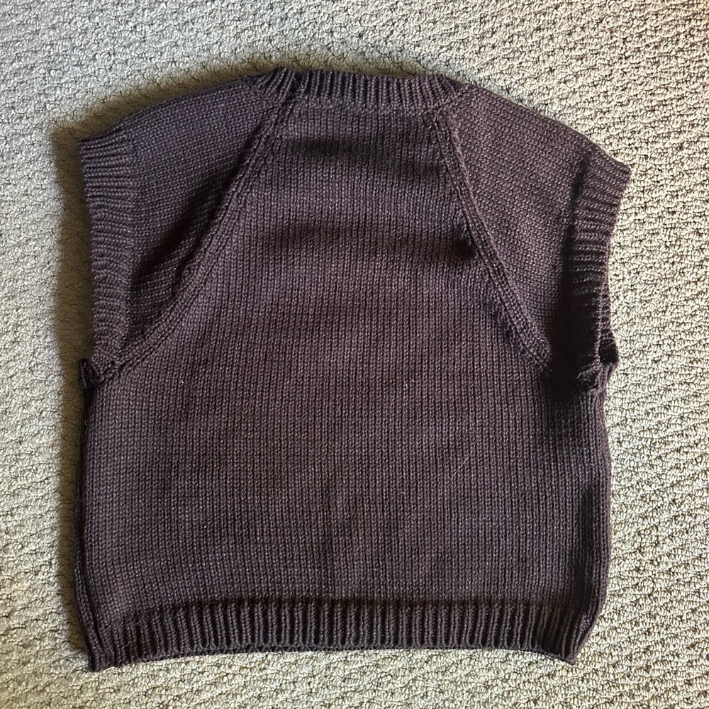 Zara Women's Dark Brown Sweater Vest - Picture 4 of 4